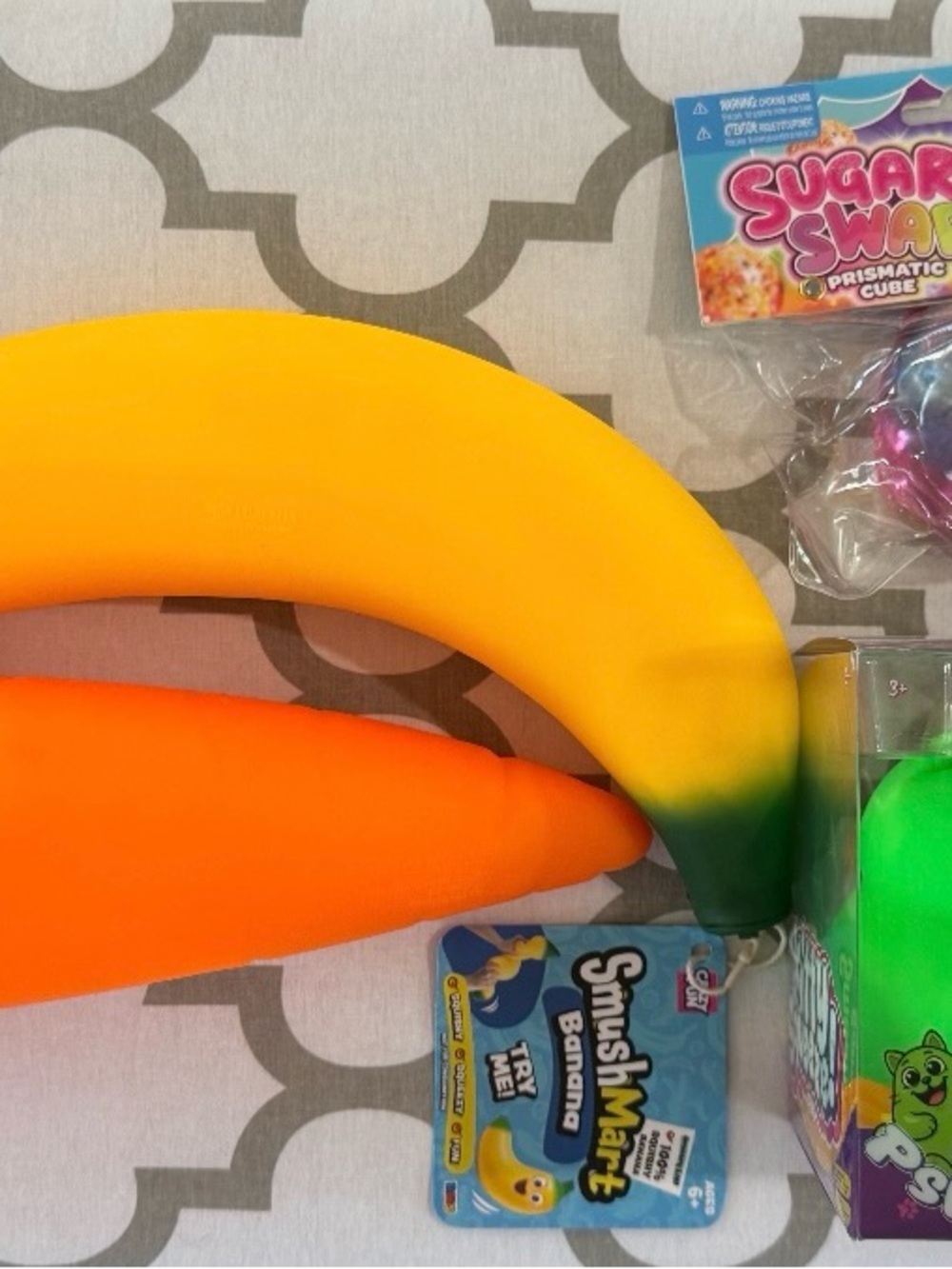 RMS Banana, Carrot, Kitty Squeeze, 14 oz Buttery Squeeze & Sugar Swap Pristmatic